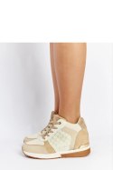 Beżowe sneakersy na koturnie Chestnut - Solea