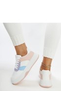 Biało-różowe sneakersy na grubszej podeszwie Rafida - Solea