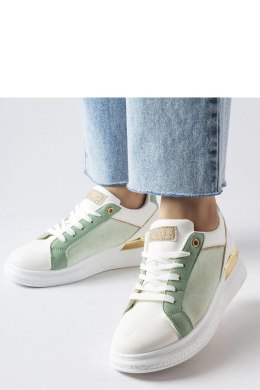 Biało-zielone buty ze złotym akcentem Palais - Solea