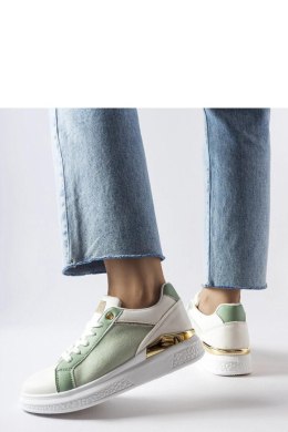 Biało-zielone buty ze złotym akcentem Palais - Solea