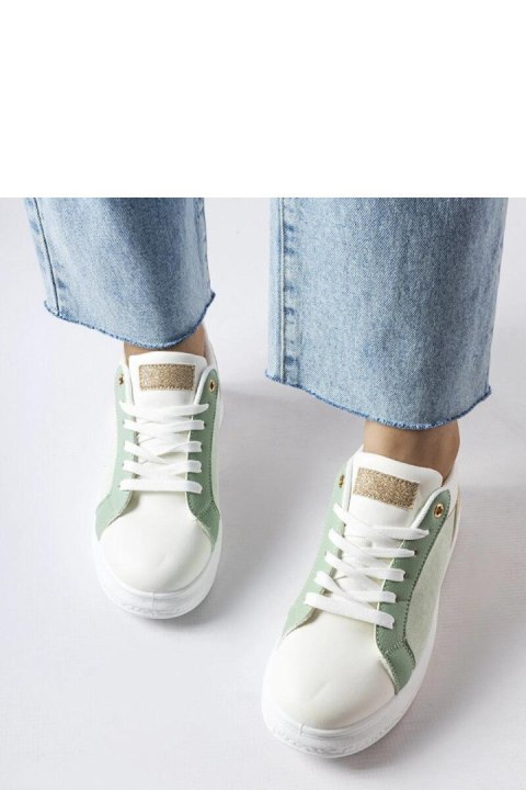 Biało-zielone buty ze złotym akcentem Palais - Solea Biało-zielone buty ze złotym akcentem Palais - Solea