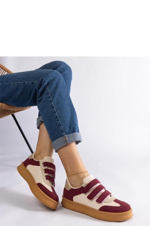 Bordowe sneakersy zapinane na rzepy Mena - Solea Bordowe sneakersy zapinane na rzepy Mena - Solea