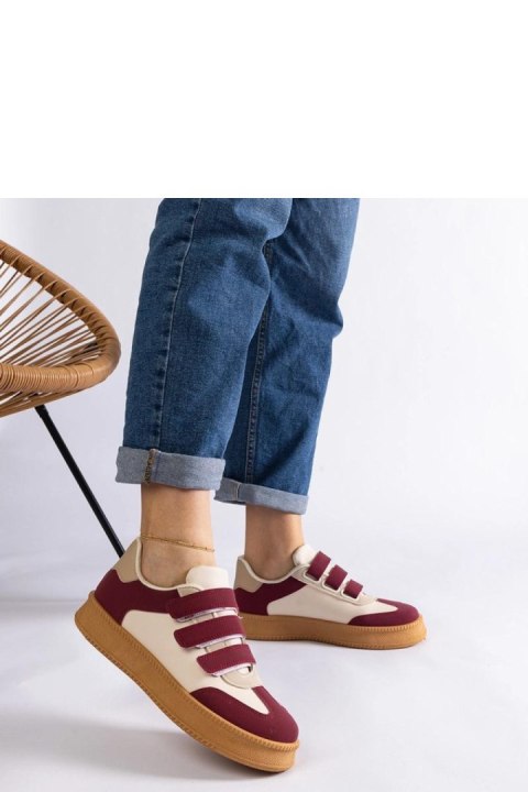 Bordowe sneakersy zapinane na rzepy Mena - Solea Bordowe sneakersy zapinane na rzepy Mena - Solea