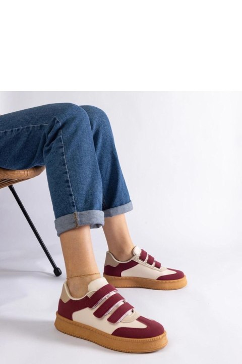 Bordowe sneakersy zapinane na rzepy Mena - Solea Bordowe sneakersy zapinane na rzepy Mena - Solea