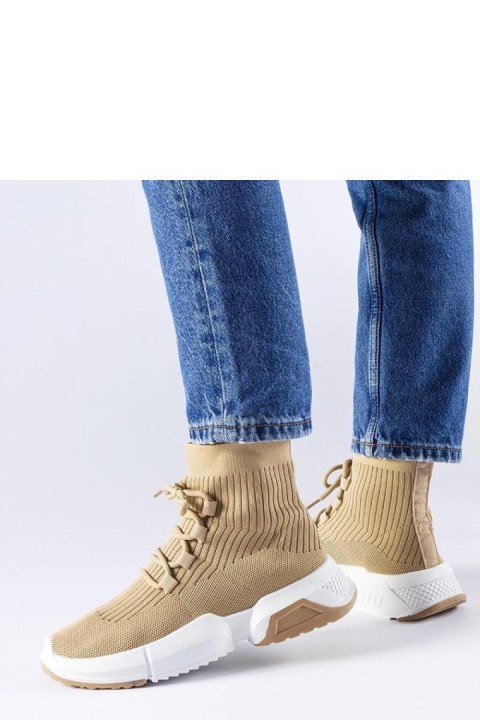 Ciemnobeżowe wysokie sneakersy Sanschagrin - Solea Ciemnobeżowe wysokie sneakersy Sanschagrin - Solea