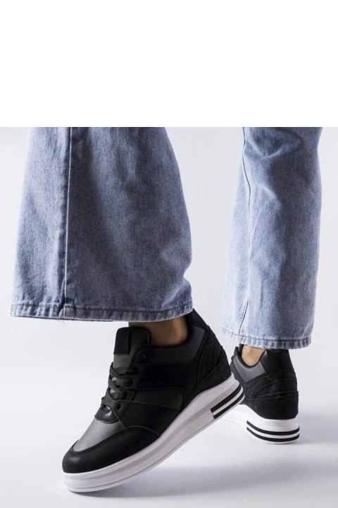 Czarne sneakersy na koturnie CinqMars - Solea Czarne sneakersy na koturnie CinqMars - Solea