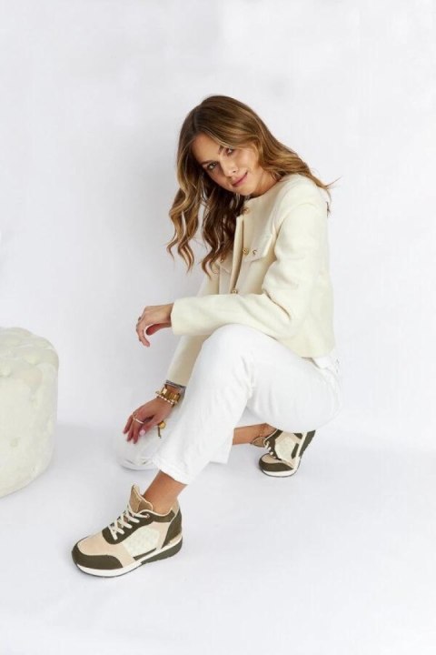 Zielone sneakersy na koturnie Chestnut - Solea