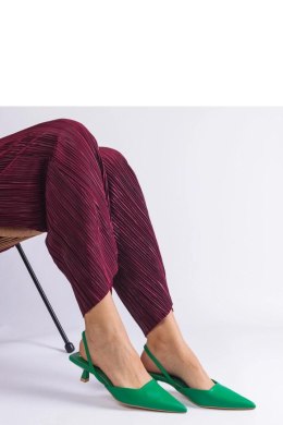 Zielone szpilki kaczuszki z otwartą pieta Mikado - Solea