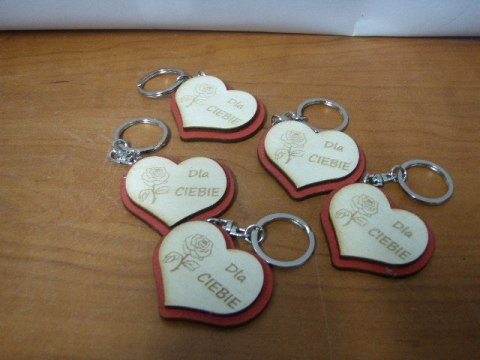 Brelok 5 szt. drewniany Dla Ciebie 5 cm. | 7945 Brelok 5 szt. drewniany Dla Ciebie 5 cm. | 7945