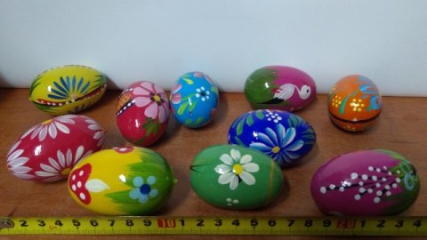 Jajko kurze 10szt. pisanki drewniane - ręcznie malowane Jajko kurze 10szt. pisanki drewniane - ręcznie malowane