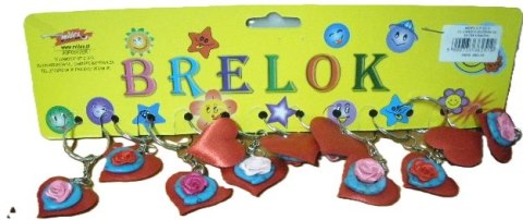 Brelok 12szt. serce z różyczką | KB510 Brelok 12szt. serce z różyczką | KB510