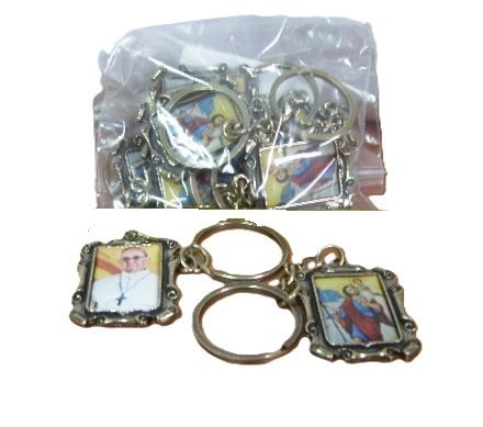 Brelok metalowy emblemat dwustronny Św. Krzysztof - 10szt Brelok metalowy emblemat dwustronny Św. Krzysztof - 10szt