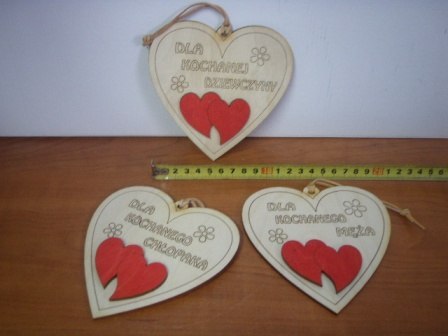 Serce wiszące Walentynka , 12,5 x 12,5 cm Serce wiszące Walentynka , 12,5 x 12,5 cm