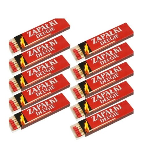 Zapałki długie 10 pudełek Zapałki długie 10 pudełek