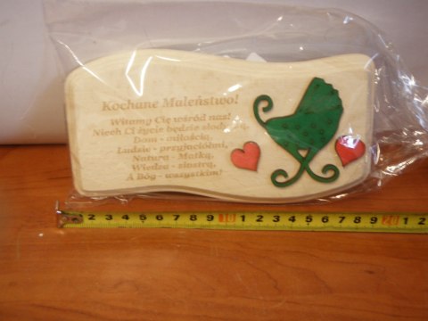 Deska fala - narodziny dziecka 18,5 x 10 cm. | P593 Deska fala - narodziny dziecka 18,5 x 10 cm. | P593