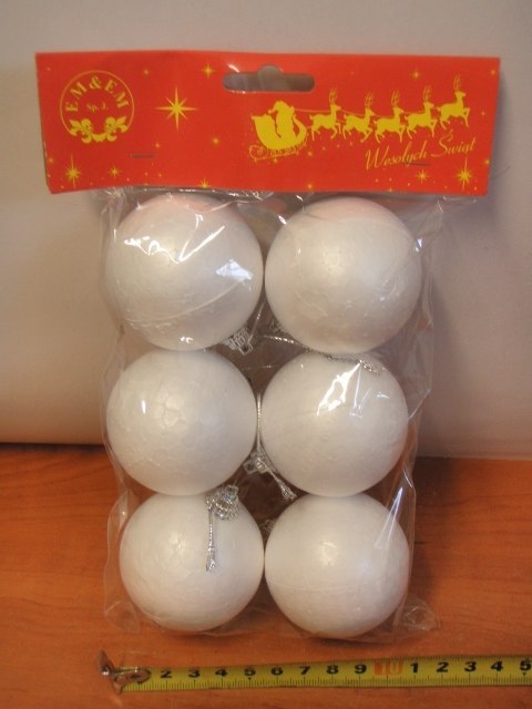 Bombki styropianowe 6cm 6szt. | XE9813 Bombki styropianowe 6cm 6szt. | XE9813