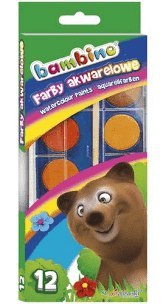 Farby akwarelowe 12kolorów BAMBINO Farby akwarelowe 12kolorów BAMBINO