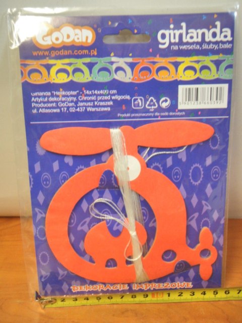 Girlanda papierowa HELIKOPTER 14x14x400cm GI-PAHE Girlanda papierowa HELIKOPTER 14x14x400cm GI-PAHE