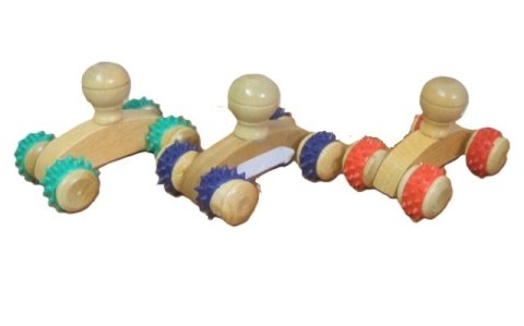 Masażer drewniany z uchwytem 4 rolki Masażer drewniany z uchwytem 4 rolki