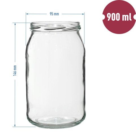Słoiki 6szt. + zakrętki 900ml | 132903 Słoiki 6szt. + zakrętki 900ml | 132903
