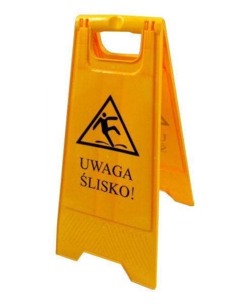 Tablica ostrzegawcza / potykacz informacyjny UWAGA ŚLISKO Tablica ostrzegawcza / potykacz informacyjny UWAGA ŚLISKO