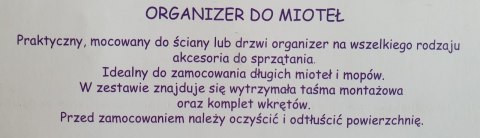 Wieszak ścienny + organizer do mioteł XJS027-16 Wieszak ścienny + organizer do mioteł XJS027-16
