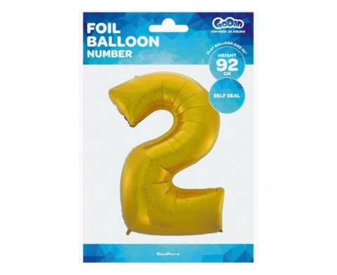 Balon cyfra "2" złota 45'' 92cm | HS-C45ZM2 Balon cyfra "2" złota 45'' 92cm | HS-C45ZM2