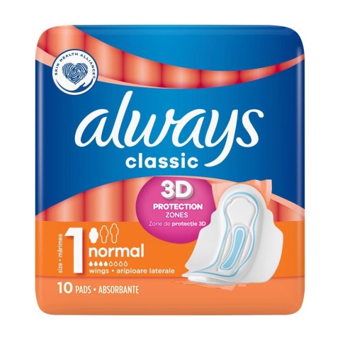 Podpaski always classic-normal 10szt. ze skrzydełkami Podpaski always classic-normal 10szt. ze skrzydełkami