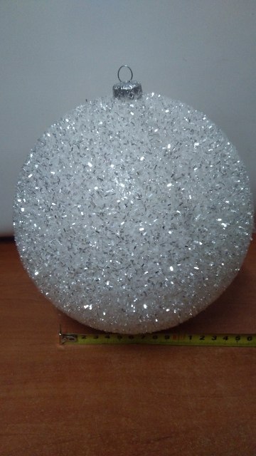 Bombka jeżyk 20cm 543 biało-srebrzysta Bombka jeżyk 20cm 543 biało-srebrzysta