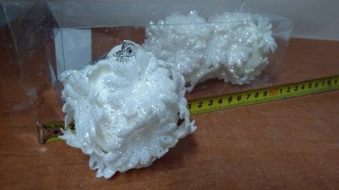 Bombka w kloszu 3szt. BIAŁA BROKAT | WAD7572 Bombka w kloszu 3szt. BIAŁA BROKAT | WAD7572