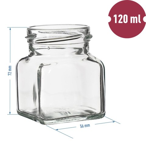 Słoik 120ml + zakrętka CZTERY KĄTY 6szt. | 132122 Słoik 120ml + zakrętka CZTERY KĄTY 6szt. | 132122
