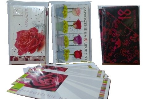 Zaproszenia 10szt ''18-NASTKA'' Zaproszenia 10szt ''18-NASTKA''