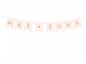 Baner różowy MĄŻ/ŻONA 15x110cm | GRL67-081J