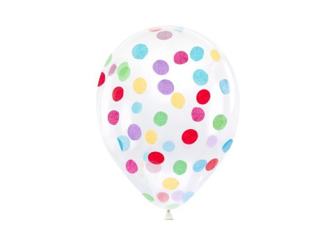 Balony przezroczyste 6szt z kolorowym konfetti 30cm BK12-1-000-6 Balony przezroczyste 6szt z kolorowym konfetti 30cm BK12-1-000-6