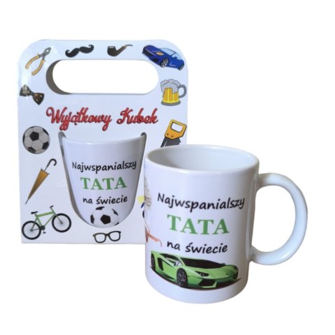 Kubek w torebce Najwspanialszy Tata na świecie 300 ml Kubek w torebce Najwspanialszy Tata na świecie 300 ml