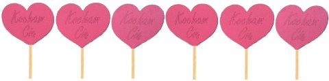 Piki serce czerwone 6szt KOCHAM CIĘ 15cm Piki serce czerwone 6szt KOCHAM CIĘ 15cm