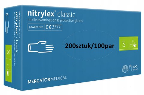 Rękawice nitrylowe 200szt niebieskie rozm: S Rękawice nitrylowe 200szt niebieskie rozm: S