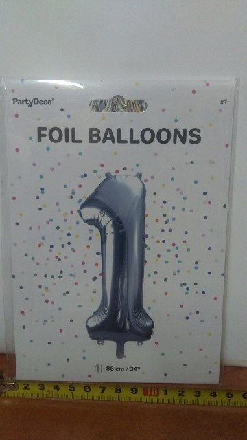 Balon cyfra 86cm ''1'' SREBRNA | FB1M-1-018 Balon cyfra 86cm ''1'' SREBRNA | FB1M-1-018