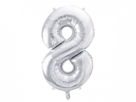 Balon cyfra 86cm ''8'' SREBRNY | FB1M-8-018 Balon cyfra 86cm ''8'' SREBRNY | FB1M-8-018