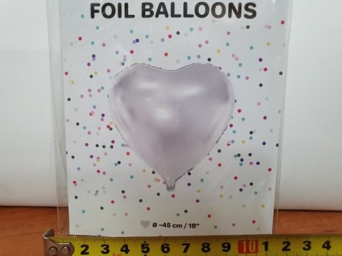 Balon foliowy SERCE BIAŁE 45cm | FB9M-008 Balon foliowy SERCE BIAŁE 45cm | FB9M-008