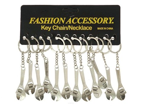 Brelok metalowy klucz francuski 12szt. Brelok metalowy klucz francuski 12szt.
