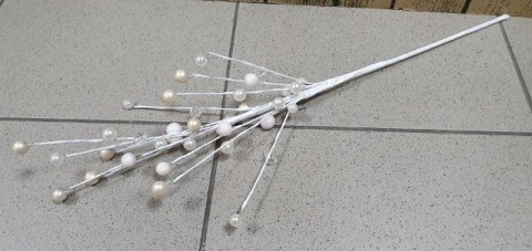 Gałązka ozdobna biała 55cm PEREŁKI | MYX6100B Gałązka ozdobna biała 55cm PEREŁKI | MYX6100B