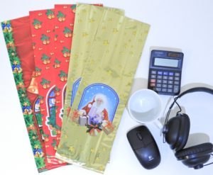 Torebki prezentowe bożonarodzeniowe 19x40cm - 5szt. Torebki prezentowe bożonarodzeniowe 19x40cm - 5szt.