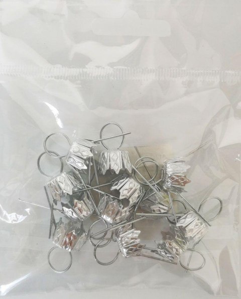 Zawieszki do bombek 12mm srebrne 12szt - ZW-4423 Zawieszki do bombek 12mm srebrne 12szt - ZW-4423