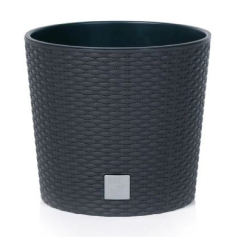 Donica z wkładem rattan RATO Round 25xh22cm ANTRACYT Donica z wkładem rattan RATO Round 25xh22cm ANTRACYT