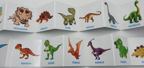Książeczka twarda składana harmonijka DINOZAURY Książeczka twarda składana harmonijka DINOZAURY