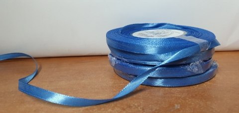 Wstążka satynowa 6mmx32m NIEBIESKA 4szt. | AX06-19 Wstążka satynowa 6mmx32m NIEBIESKA 4szt. | AX06-19