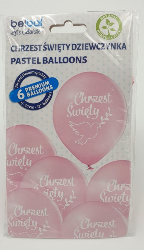 Balony 30cm Chrzest Św. różowe 6szt. Balony 30cm Chrzest Św. różowe 6szt.