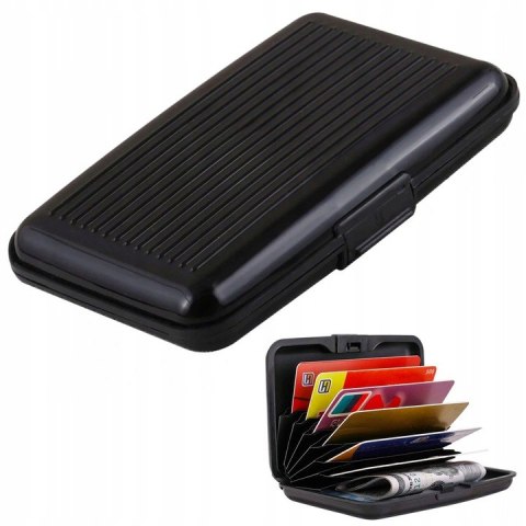 Portfel etui aluminiowe na karty dokumenty czarne 15014_CZ Portfel etui aluminiowe na karty dokumenty czarne 15014_CZ
