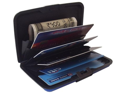 Portfel etui aluminiowe na karty dokumenty niebieski | 15014_N Portfel etui aluminiowe na karty dokumenty niebieski | 15014_N